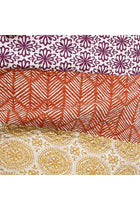 Bohemian Stripe Reversible 3 Piece Cotton Duvet Cover Set, King, Fuchsia & Orange