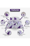 Metalic Marble Duvet Cover Sets, Reversible Triangle Bedding Double Bed Set, Washable Quilt Covers, Purple/Grey
