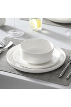 18 Pieces Porcelain Dinnerware Set, Chip Resistant Ceramic Dish Set, Service for 6, White, Series LUNA