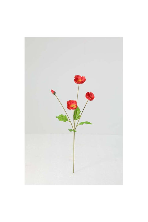 New In Fernza Red Poppy Single Stem Red H71Cm