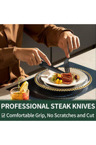 24-Piece Black Silverware Set with Steak Knives, Flatware Set for 4, Stainless Steel Tableware