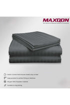 Deep Fitted Bed Sheet +2Pcs Pillow Covers, King/Queen/Double/Single Sizes, Color Grey, Depth 30cm