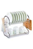 Stainless Steel 2-layer Dish Drainer Drying Rack Kitchen Storage