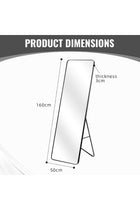 Arch Full Length Mirror, Full Body Standing Mirror, Dressing Mirror, Aluminum Alloy Long Mirrors for Bedroom, Living Room, Beauty Shop (160 * 50cm) (Black1)
