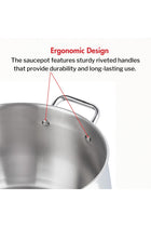 Stainless Steel Almaty Sauce Pot with Glass lid -16 cm, 2 L (Induction Friendly)