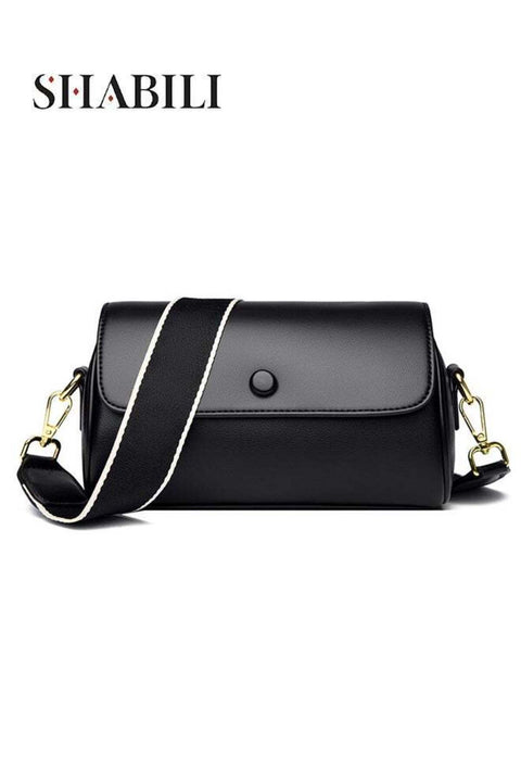 Women PU Shoulder Bag Crossbody Cross Bag Sling Ladies Satchel Clutch, with Fine Stitching and Roomy Interior for Teenager Youth, Daily Casual Party Travel (Black)