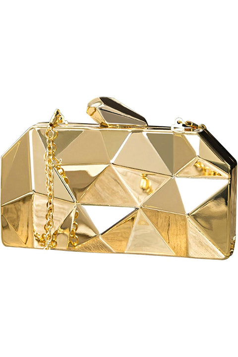Reberomantic Womens Lattice Pattern Metal Evening Clutch Purse Evening Handbag