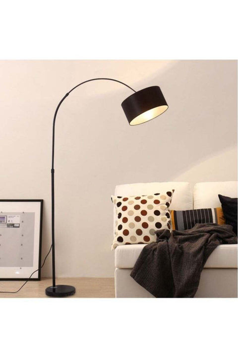 Nordic Simple Style Marble Base With Warm Light Floor Lamp with 12W Tricolor Light Black natural marble