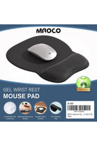 Ergonomic Mouse Pad with Gel Wrist Rest, Smooth Surface, Non-Slip PU Base, Black