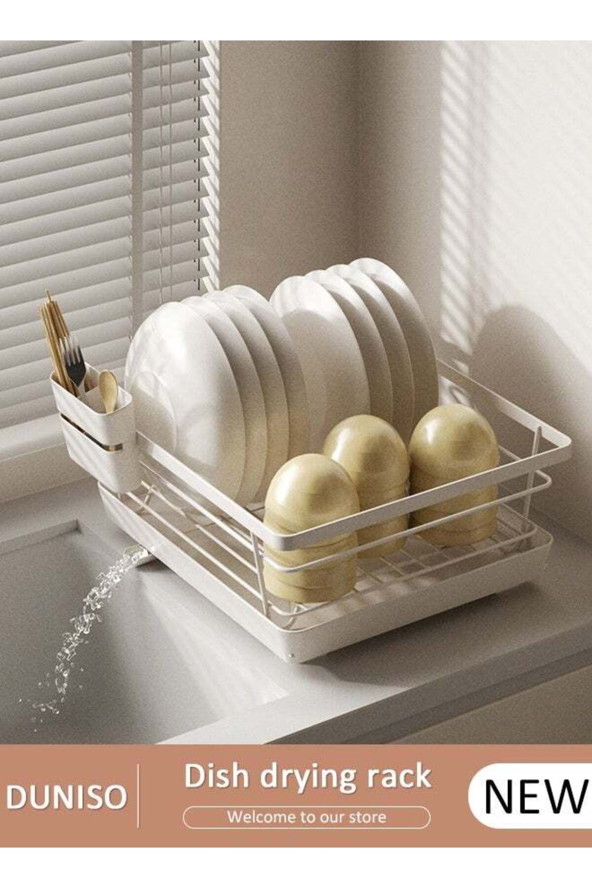 Dish Rack for Kitchen Counter,Stainless Steel Sink Dish Drainer Rack With Tray Kitchen Drying Rack For Drying Glasses, Bowls, Plates, Clear