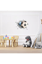 3D Football Wall Sticker Set, 30 * 60cm 2 Sheets Soccer Decals for Boys Room, PVC Self-Adhesive Soccer Wallpaper, Sport Posters Wall Art Decor for Kids Bedroom Home Party Birthday Decoration
