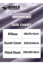 4-Piece Luxury King Size Purple Striped Bedding Set Includes 1 Duvet Cover (220x240cm)
