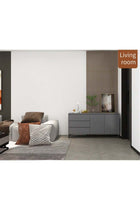 Storage Cabinet, Free Standing TV Cabinet with Drawer, Home Sideboard Cabinet, Entryway Console Cabinet Accent Table for Bedroom Hallway Dining Room, 140*40*75cm (DSG044, Grey)