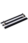 Black and White Stripe Natural Marble Tray with Black and Gold Handle