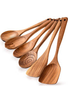 ® Kitchen 6 Piece Wooden Spoons for Cooking - Smooth Finish Teak Wooden Utensils for Cooking