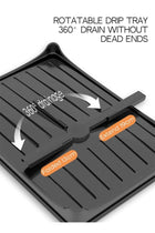 2 Tiers Dish Drying Stand With Rotatable Drainage System Black