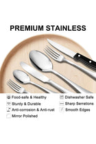 49-Piece Silverware Set with Organizer, Heavy Duty Stainless Steel Flatware for 8, Cutlery Utensil Sets with Steak Knives, Rust-proof, Mirror Polished, Dishwasher Safe