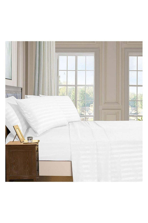 Experience Ultimate Luxury with Our Elegant Comfort 3-Piece Damask Stripe Super King Size Bed Sheet Set