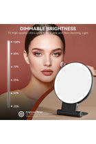 LED 1X/30X Magnifying Makeup Mirror, 3-Color, Rechargeable, Black | Foldable travel design, 360° rotation, 2000 mAh battery, includes tweezers for eyebrow and facial hair grooming