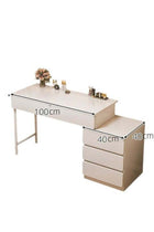 Dressing Table Vanity Table with Retractable Side Cabinets, Makeup Vanity Table with Drawers, Multifunction Modern Design Dressing Table Study Table Large Storage Workstation (100×40×60CM)