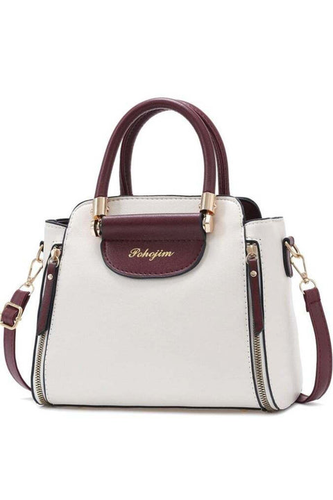 Women's Versatile Contrast Color Crossbody Bag, PU Leather Large Capacity Shoulder Bag Handbag Tote Clutch Bag