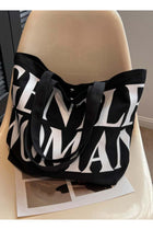 Ladies Large Capacity Canvas Shoulder Bag Travel Simple New Handbag Casual Travel Alphabet Tote Bag