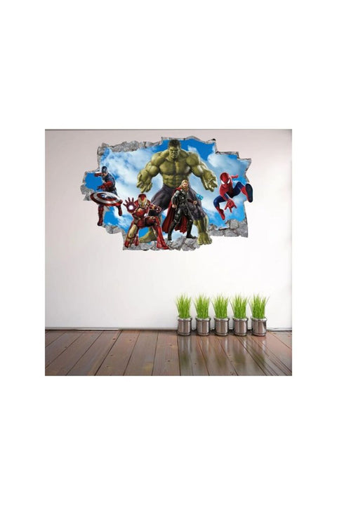 Superhero Wall Decal - Peel And Stick Wall Decals, Removable Wall Decals For Kids, Self-Adhesive Vinyl Wall Decor For Boys Girls Room, Bedroom, Playroom - 36" X 23" (Large)