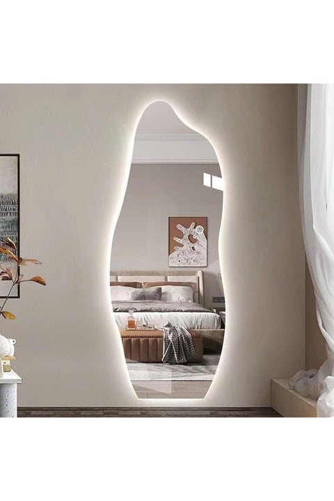 VPHOME Full Length Mirror Standing Hanging or Leaning Against Wall Large Bedroom Mirror Floor Mirror Dressing Mirror Wall-Mounted Mirror with 3 Colors LED Light (170 * 70cm)