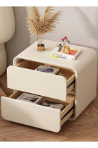 Household Simple Microfiber Leather Small Bedside Table, 2-Layer Storage Cabinet, 50×40×47CM