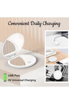 Portable LED Lighted Compact Mirror with 1X/3X Magnification – Rechargeable Mini Makeup Mirror with USB Cable, Ideal for Travel, Purses, Pockets, and Gifts (White)
