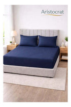 3-Piece Striped Microfiber Fitted Sheet Set King 180x200cm, Royal Blue