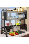 Dish Rack Organizer Stainless Steel with Doors Over Sink Dish Drying Rack Storage Rack Kitchen Dish Drainer Nonslip Kitchen Multipurpose Rack Dust-Proof