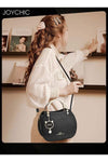 Korean Style Fashionable Girl Shell Bag Women Large Capacity Crossbody Bag Multi Pocket Shoulder Handbag with Lovely Cat Pendant for Travel Party Black
