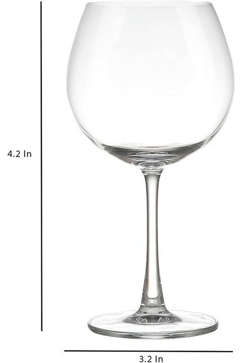 Balloon Red White Or Brandy Premium Crytal Clear Wine Glasses, 650 ML - Set of 2