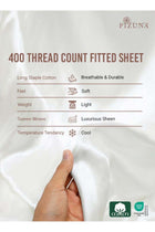 Pure Combed Cotton Fitted Sheet 200x200 cm Rio Red, 400 Thread Count Cool Luxury Soft