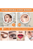 8'' Wall Mounted Lighted Makeup Mirror, 1X/20X, Nickel