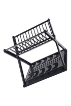 Black Two Tier Dish Drying Rack With Cutlery Holder Compact Kitchen Organizer