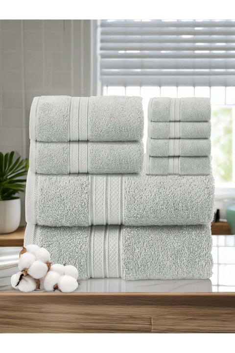 8 Pcs Premium Towel Set - 2 Bath Towels, 2 Hand Towels & 4 Washcloths | 100% Combed Cotton 600 GSM | Quick Dry, Ultra-Absorbent, Thick & Plush | Ideal for Bath, Spa, Gym, Hotel & Everyday Lu