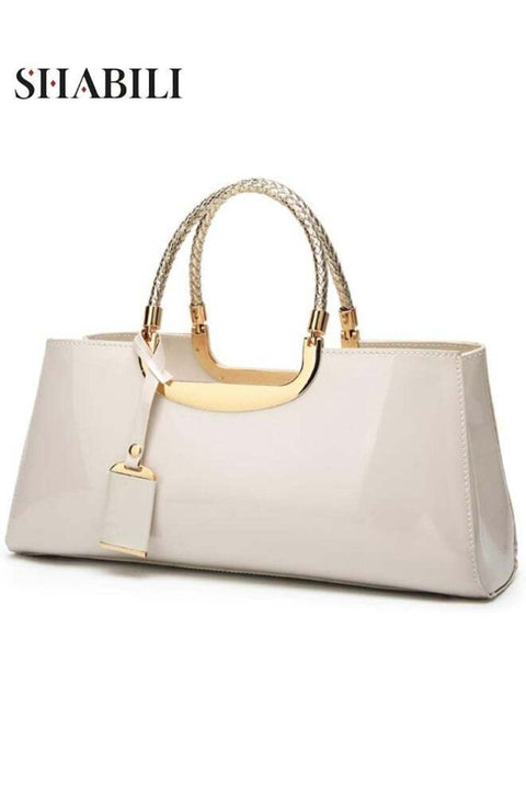 Women Elegant PU Leather Tote Cross Bags, Small Shoulder Satchel Handbag with Tassel (Beige)