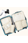 Travel Luggage Packing Organizers Set with Toiletry Bag, 7 Pieces, Beige