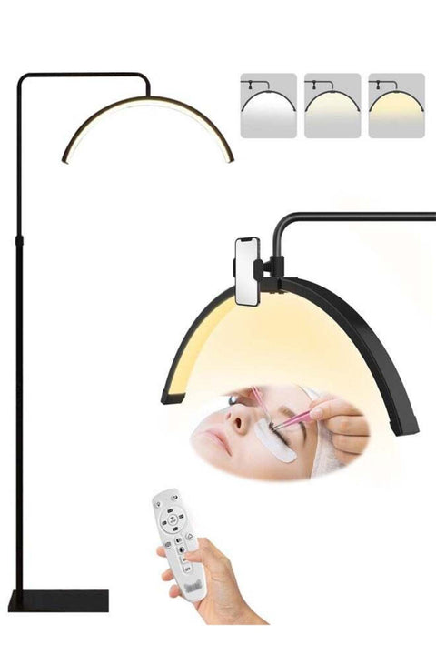 Eyelash LED Floor Light, Half Moon Lamp for Lash Extension, Beauty, Skincare, Filming, Black