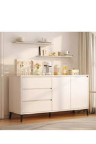 Storage Cabinet, Free Standing TV Cabinet with Drawer, Home Sideboard Cabinet, Entryway Console Cabinet Accent Table for Bedroom Hallway Dining Room, 140*40*75cm (DSG044, White)