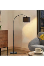 Dimmable Floor Lamp, Nordic Style Lamp with Dimmer, Black Standing Adjustable Hanging Shade, Over Couch Reading Light, Modern Pole for Living Room Bedroom 30x34x184 cm