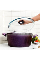 Aluminium Casserole With Durable Granite Coating Purple 24 CM RF10257