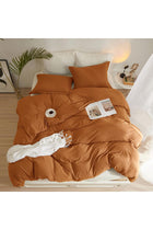 Terracotta Duvet Cover Queen Size Burnt Orange Duvet Cover Soft 3 Pieces Microfiber Bedding Set Rust Color