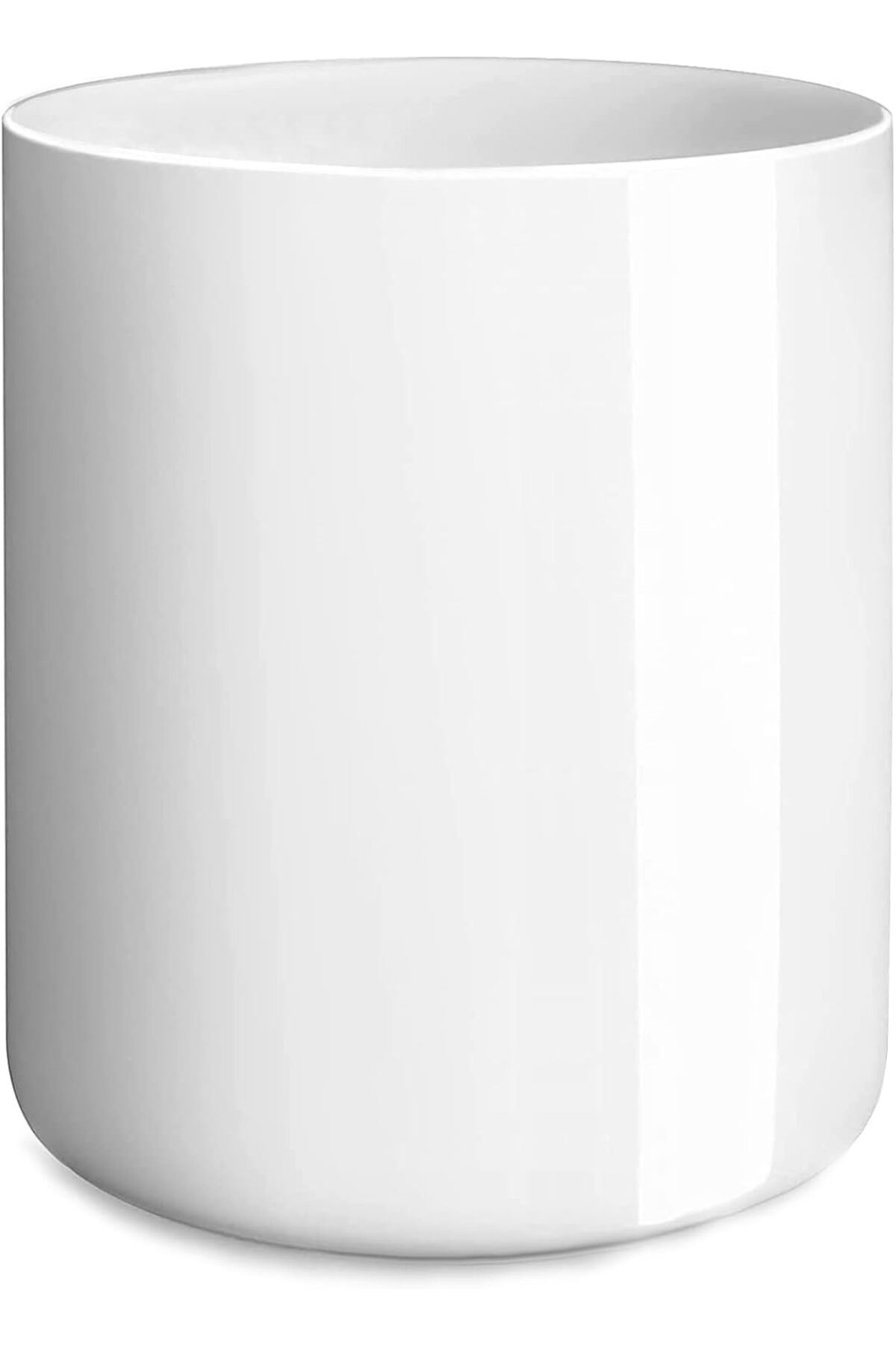 LATCHHOOK White Utensil Holder for Countertop, Glossy Ceramic Utensil Crock, 4.5×6.4 IN