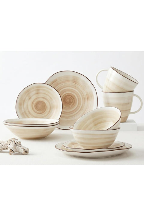 Dinnerware Sets, 10-Piece Porcelain Dinner Set Glide Series | Earthy Gradient Design Bowl, Plates, Mugs | Non Slip| Dishwasher Safe | Kitchen Dinnerware for 5 People