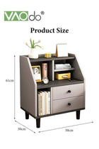 Storage Night Stand, Bedside Table with Open Storage and Drawers, Reasonable Partition Side Table, Solid Wood Support Legs for Bedroom Living Room Study Room
