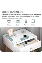 Bedside Table with Drawer, Modern Nightstand with Solid Wood Legs, Practical Bedside Storage Table, Fashion Bedroom Furniture White (Single Drawer)