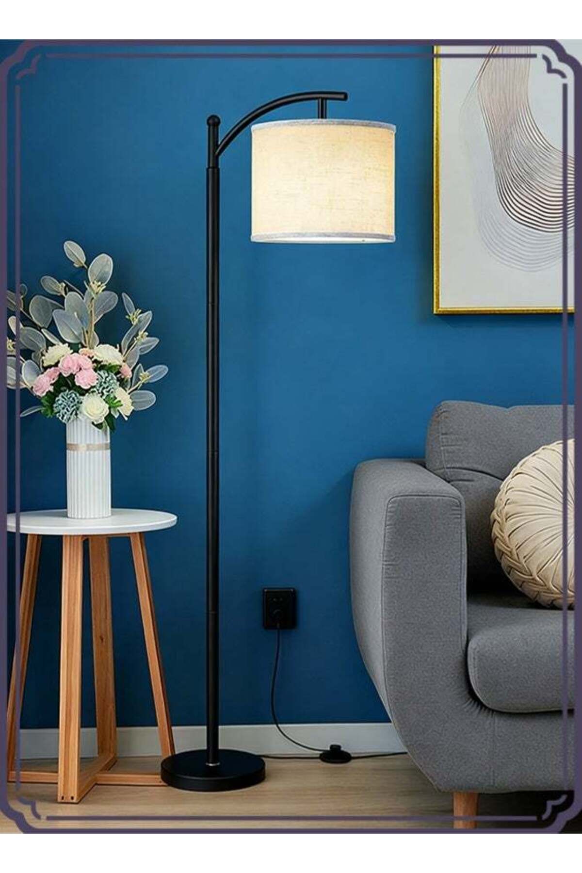 Floor Lamps for Living Room with 3 Color Temperatures, Standing Lamp Tall with Adjustable Linen Shade
